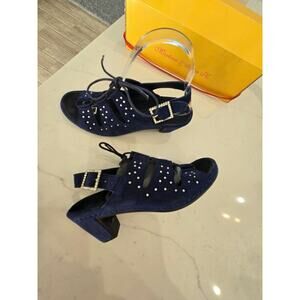 Martina and Peter H  Blue Suede shoes size 37 us 6 with box